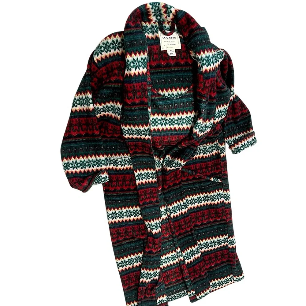 Vintage 90s Victoria’s Secret Country Christmas Robe Faire Isle RARE Women Small - Picture 10 of 16